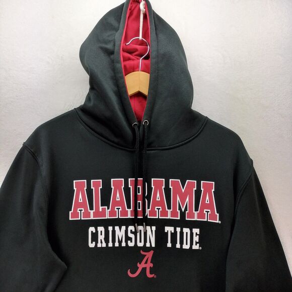 Alabama Crimson Tide Hoodie Men L Black Spellout Performance Colosseum Sweatshir - Picture 2 of 13